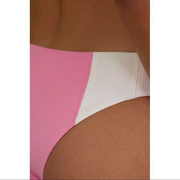 NEW Anthropologie Saint Maddox Pink Colorblock Smith Turner UPF Bikini Top Small - Picture 6 of 7